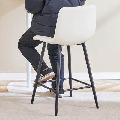 Vynxaria Modern Black PU  Chair Set - 2 Pieces with Ergonomic Design & Metal Legs
