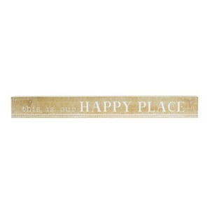 VIP Wood 36 in. Yellow Happy Place Sign - 1 of 4