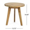 NAYSAYE Patio End Table Marina Side Table with Trendy Round Top for Modern Outdoor Spaces, Beige, 15.75"*15.75"*16" - 3 of 4