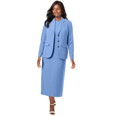 Jessica London Women's Plus Size 2-Piece Stretch Crepe Single-Breasted Maxi Jacket Dress