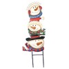 31.5 Inch 3 Metal Snowman Heads On 2 Pole Christmas Winter Frosty Decorative Garden Stakes - 2 of 3