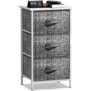 Sorbus Nightstand with 3 Drawers - Steel Frame, Wood Top & Easy Pull Fabric Bins - Perfect for Home, Bedroom, Office & College Dorm - 1 of 4