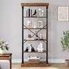 6 Tier Bookshelf Industrial Bookcase Wood Storage Open Rack Shelf Metal Frame Rustic Tall Standing Bookshelves - 3 of 4