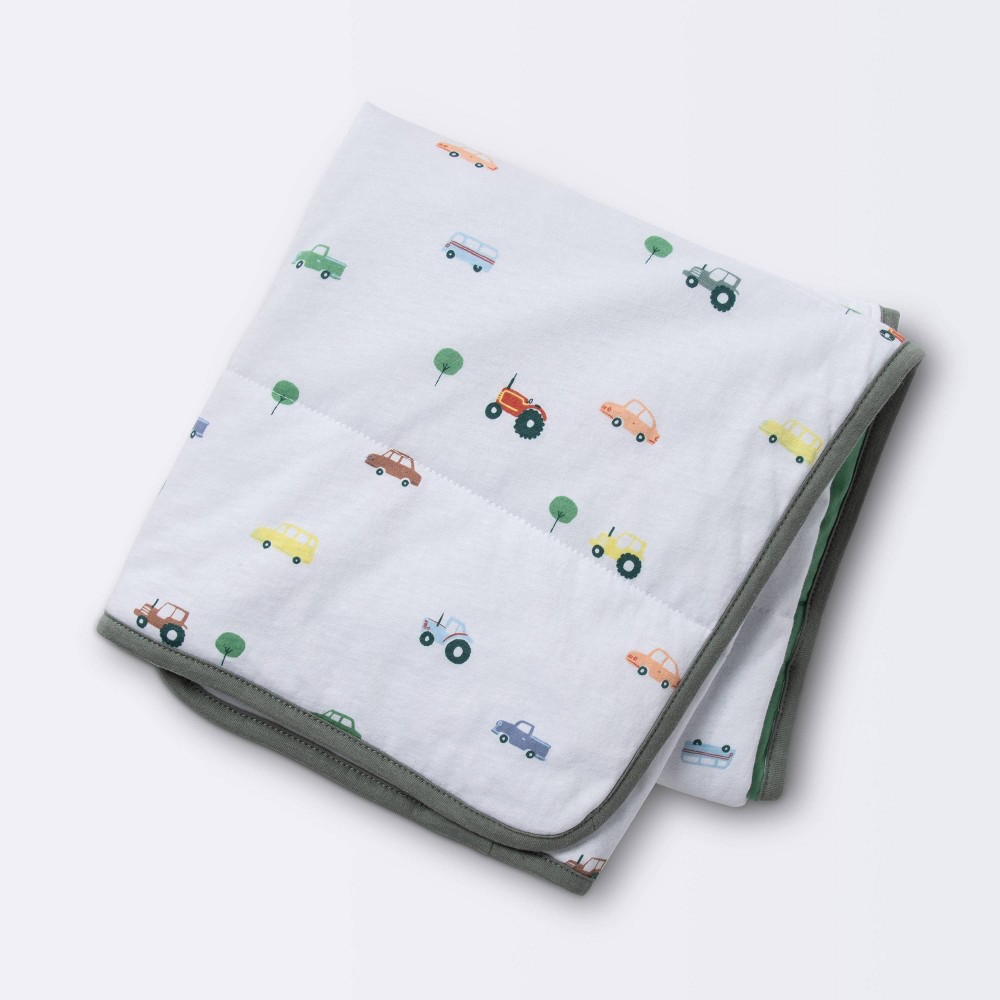 Photos - Children's Bed Linen Jersey Knit Reversible Blanket - Cloud Island™ Trucks