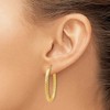 Black Bow Jewelry 3mm Crisscross Oval Hoop Earrings in 14k Yellow Gold, 32mm(1 1/4 Inch) - 4 of 4