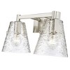 Analia 2-Light Vanity Light - Textured Clear Glass, Dimmable, Damp Rated, 16.5" Wide - 3 of 4