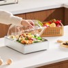 Angel Sar Countertop Food Display Container, Stainless Steel Serving Tray with Clear Lid & Ice Tray, Buffet Condiment Dispenser for Restaurant, Hotel - 2 of 4