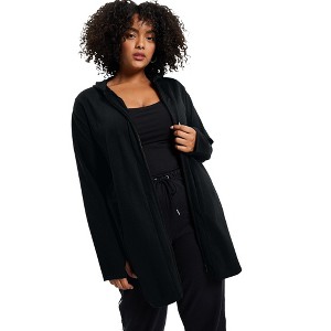 June + Vie by Roaman's Women's Plus Size Zip-Up French Terry Hoodie - 1 of 4