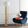 63" Metal Serena Floor Lamp with White Shade, Art Deco Inspired - JONATHAN Y - 3 of 4