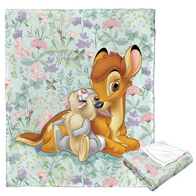 Bambi 80th Celebration Botanical Duo Silk Touch Throw Blanket