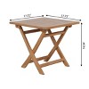 Syemin Patio Side Table, Small Folding Patio Side Table for Garden, Patio Porch, Living Room, Space Pool, Brown, 17.72"*17.72"*16.54" - 2 of 4