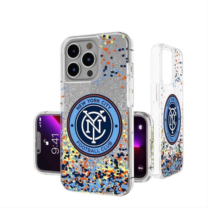 Keyscaper New York City FC  Confetti Glitter Phone Case, 1 of 2