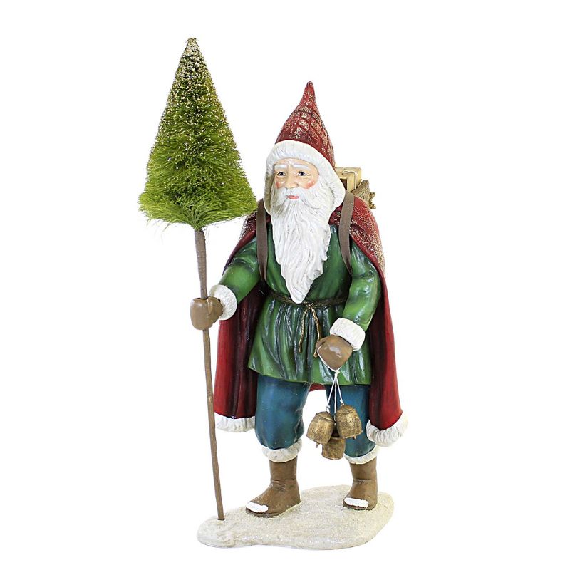 17.5 Inch Jewel-Tide Father Christmas Woodland Santa Bells Santa Figurines, 1 of 4