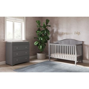 grey crib and dresser set Dolce Babi Lucca Crib and Dresser Bundle 5 piece Set