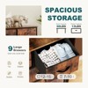 GlasFlength Decorative Storage Cabinets Tall Dresser Fabric Storage Tower ,Wooden Top for Kid Room, Entryway, Nursery, Brown 39.37"*11.8"*39.37" - 3 of 4