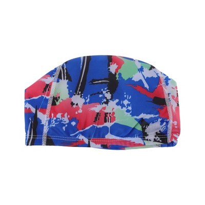Unique Bargains Elasticity Pink Splatter Pattern Swim Cap 5.91"x9.25" 1 Pc