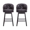 33.25" Faux Leather Armless Swivel Counter Stool (Set of 2) with Button-Tufted Backrest and Adjustable Feet for Home Bar - 4 of 4