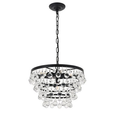 Kora 5-Light Black Glass Bowl Pendant