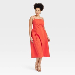 Women's Dropped Waist Midi A-Line Dress - A New Day™ - 1 of 3