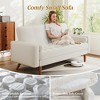 Vipbear 57 inch Velvet Small Loveseat Sofa Couch for Small Spaces,Mid Century Modern Sofa Couch with Solid Wood Legs for Bedroom,Office,Living Room - 3 of 4