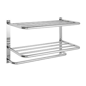 Itopfox 3-Tier Wall Mount Towel Rack, Stainless Steel Bathroom Towel Holder with Shelf for Towels, Robes, and Clothes, Brushed Nickel Finish - 1 of 4
