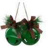 Northlight Jingle Bells with Pinecone Bows Disc Christmas Ornaments - 5" - Green - Set of 2 - 2 of 4