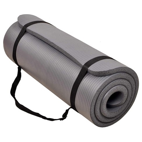 ProsourceFit Extra Thick Yoga and Pilates Mat 1-in, 71”L x 24”W Grey 