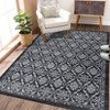 Area Rug Washable Rug, Modern Floral Area Rug Indoor, Non Slip Living Room Rug, Low Pile Foldable Thin Rug for Dining Room Home Office Dorm - 3 of 4
