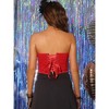 Allegra K Women's Tummy Control Strapless Sweetheart Neck Back Tie Push Up Body Shapers XS Red - 2 of 4