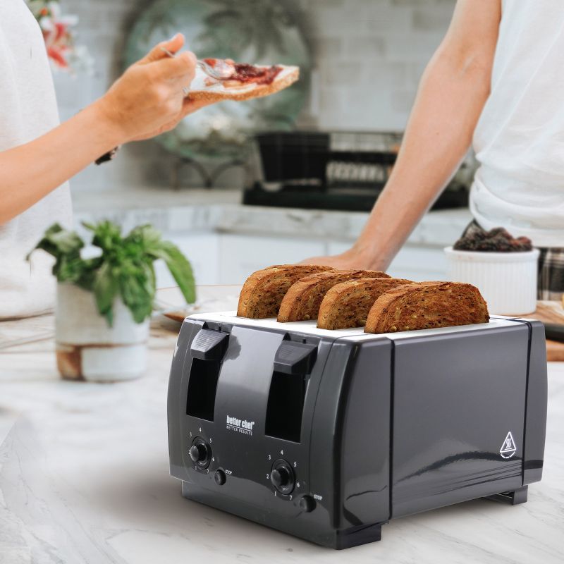 Better Chef 4 Slice Dual-Control Black Toaster, 2 of 6