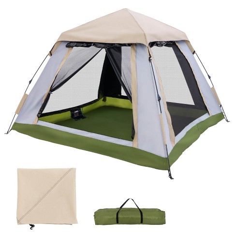 4 Person Easy Pop Up Tent Waterproof Automatic Setup 2 Doors