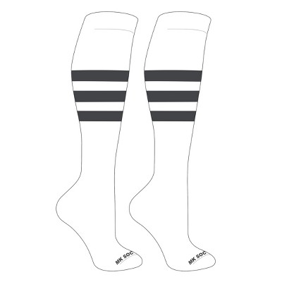 MK Socks Striped OTC Baseball, Softball, Football Socks (A) White, Granite