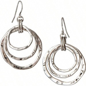 3 Circle Earrings - Handmade, Lightweight 2 - Inch Dangle Earrings for Women - Trendy, Vintage Gifting - 1 of 4