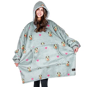 Tirrinia Wearable Blanket Oversized Hoodie for Adults, Patterns Sweatshirt Blanket, as Warm & Funny Gifts for Men Women Girlfriend - 1 of 4