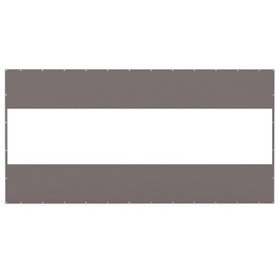 DOMETOUR Heavy Duty Outdoor Clear PVC Curtain, 18oz Waterproof, Weather Resistant, Tearproof for Patio/Gazebo/Pergola, 8'H x 16'W, Gray