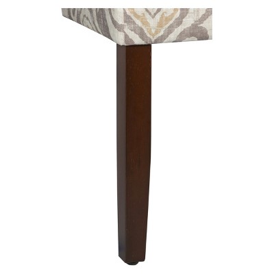 Paisley Linen Upholstered Parsons Side Chair with Wood Legs