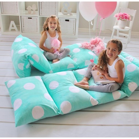 Butterfly Craze Floor Pillow Case Mattress Bed Lounger Cover Polka Aqua Queen Cozy Seating Solution For Kids Target