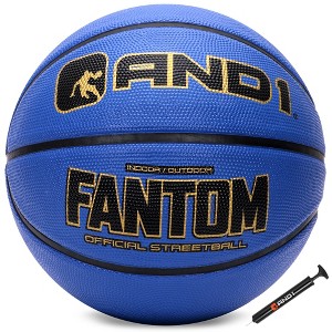 AND1 Fantom Classic Rubber Basketball, Size 7 (29.5