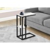 FONTOI 2-Tier C-shaped Side Table, Bedside Table with a Small Secondary Shelf for Living Room, Bedroom, White&Black, 10.25"*25.25"*18.25" - 2 of 4