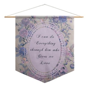 Inspirational Pennant – I Can Do Everything Through Him 18x21 inch Manual Woodworkers and Weavers - 1 of 3