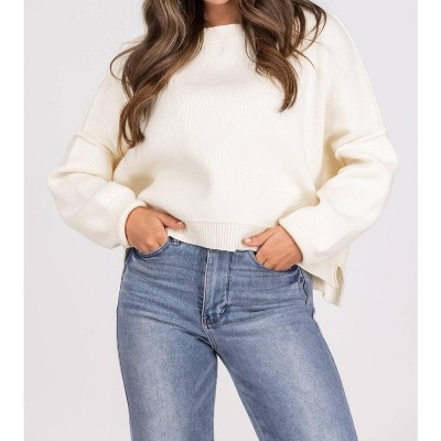 Women's Cuddly Classic Cropped Sweater - WISHLIST