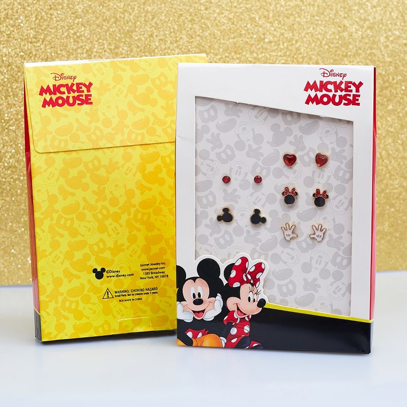 Disney Mickey and Minnie Mouse Fashion Stud Earring Set - 3/4/5 Pairs Per Set, 4 of 5