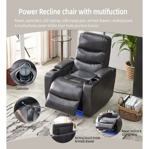 Technical Leather Power Reclining Chair - 1 of 4