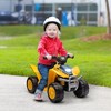 Qaba CAT Licensed Kids ATV, 6V Four-Wheeler for Kids, Electric Ride on ATV with Horn, LED Headlights, Single-Button Start for 18-36 Months, Yellow - 3 of 4