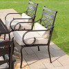 7pc Outdoor Dining Set With Chairs With Seat & Back Cushions & Metal ...