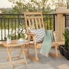 Tangkula 4PCS Patio Rocking Chair & Folding Table Set Wooden Rocker Bistro Set - 2 of 4