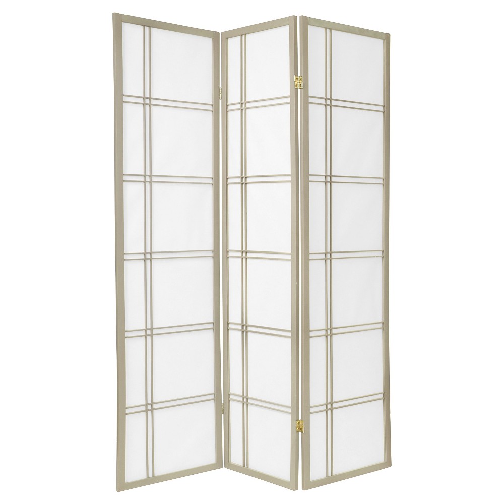 Photos - Other Furniture 6 ft. Tall Double Cross Shoji Screen - Special Edition - Gray (3 Panels)