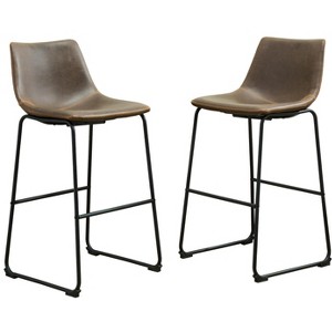 TiramisuBest 25.75in Swivel Counter Stool, Set of 2, Polyester Charcoal Dining Chairs - 1 of 4
