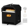 KTMBDW Outdoor Pizza Oven, Wood Fired for Outside, Patio Maker With Pizza Stone, Cooking Grill Grate for Backyard Camping, Black - 2 of 4