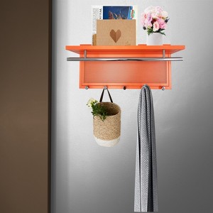 FONTOI Storage Shelf Wall Mounted with Hook, Bar Hanger and Shelf for Home Bathroom Living Room - 1 of 4